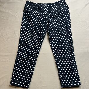 Michael Kors Women's Black Pants White Polka Dot Size 16 (38x28) Stretch